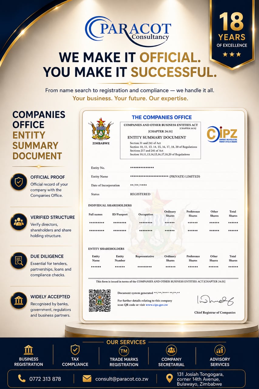Certificate of Incorporation — PARACOT Consultancy